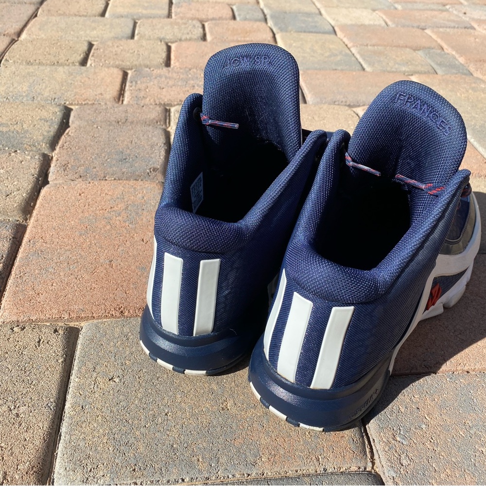 adidas J Wall 2 Performance Navy and White Athletic Sneakers with Red Accents - Picture 4 of 9